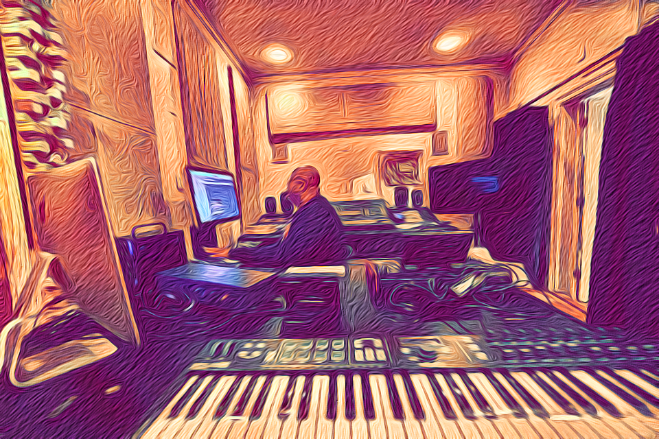 Behind the console
